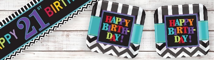 Chevron 21st Birthday Party Supplies | Balloon | Decoration | Pack